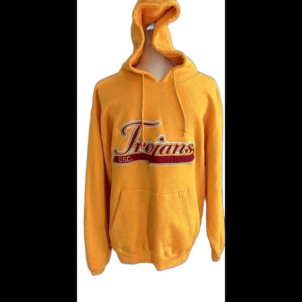 Varsity Athletics Sweatshirt Men's Size M Color Gold USC Trojans Pullover Hoodie